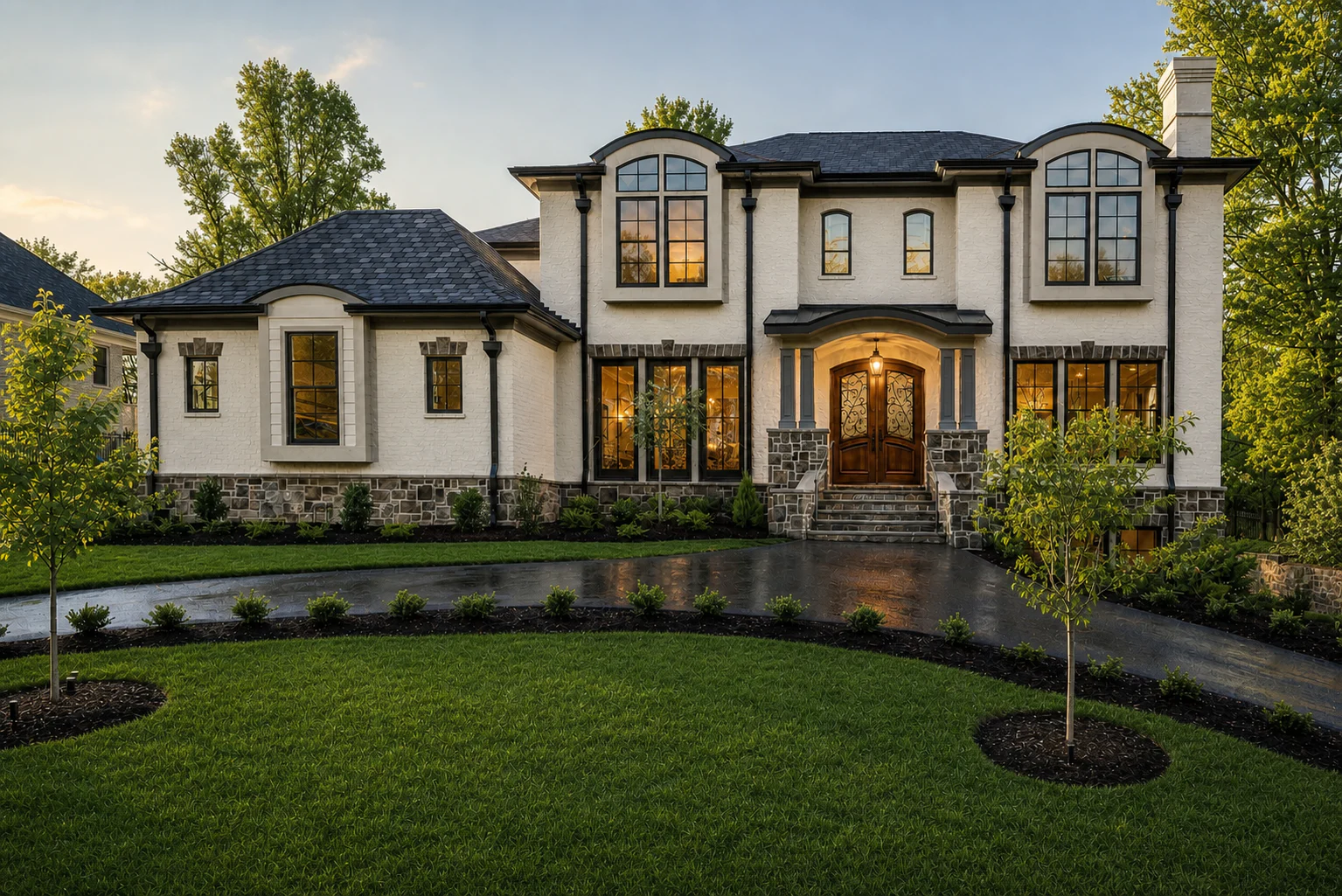 Representative custom Northern Virginia home in summer