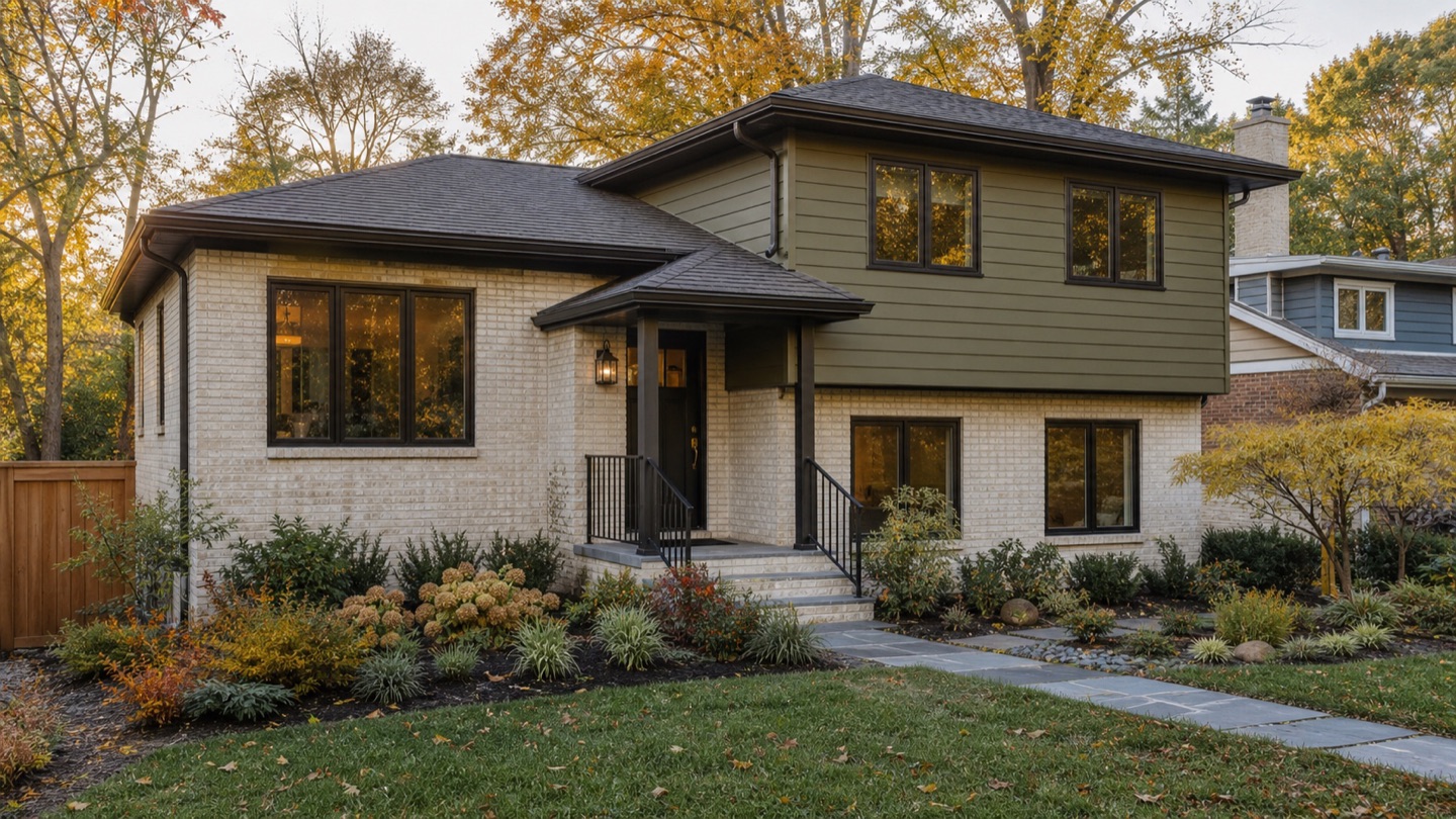 Representative split-level asphalt roof in Fairfax